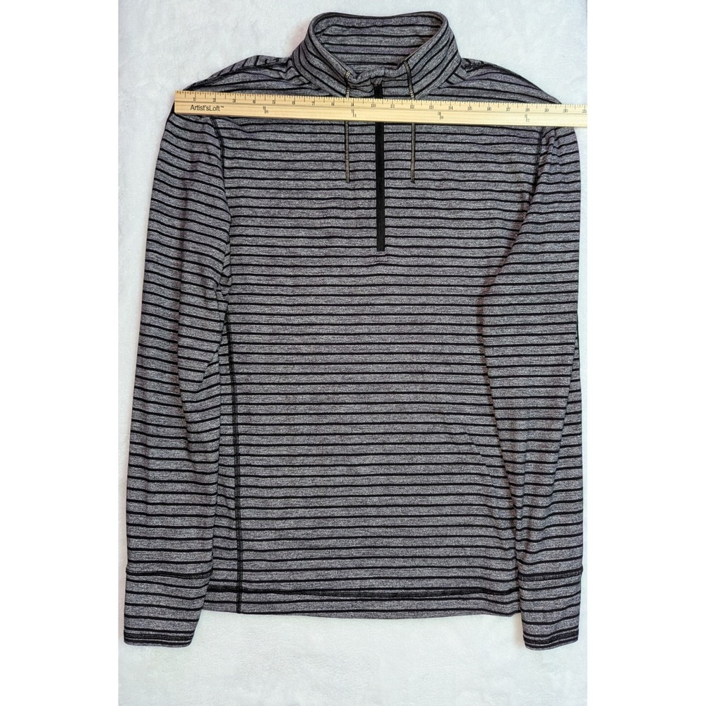 Lululemon Metal Vent Tech 1/2 Zip Pullover Mens Large Striped Long Sleeve - Picture 6 of 9